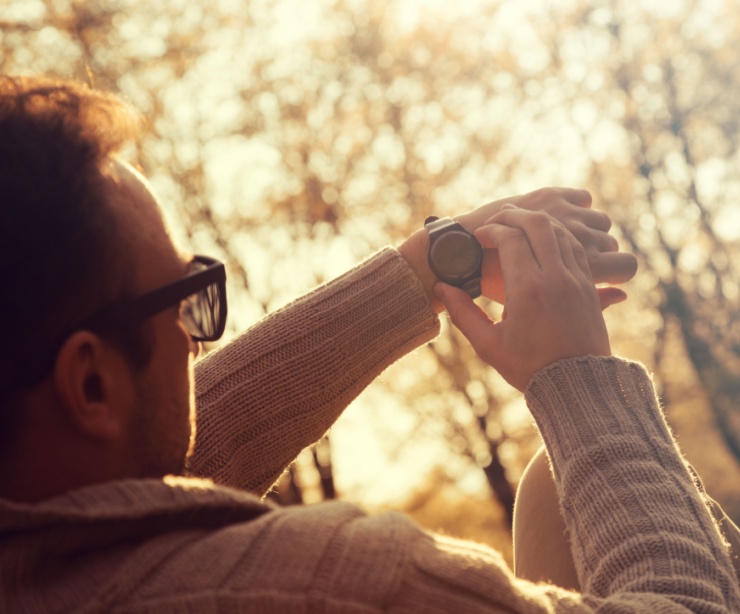 A man checking his watch.