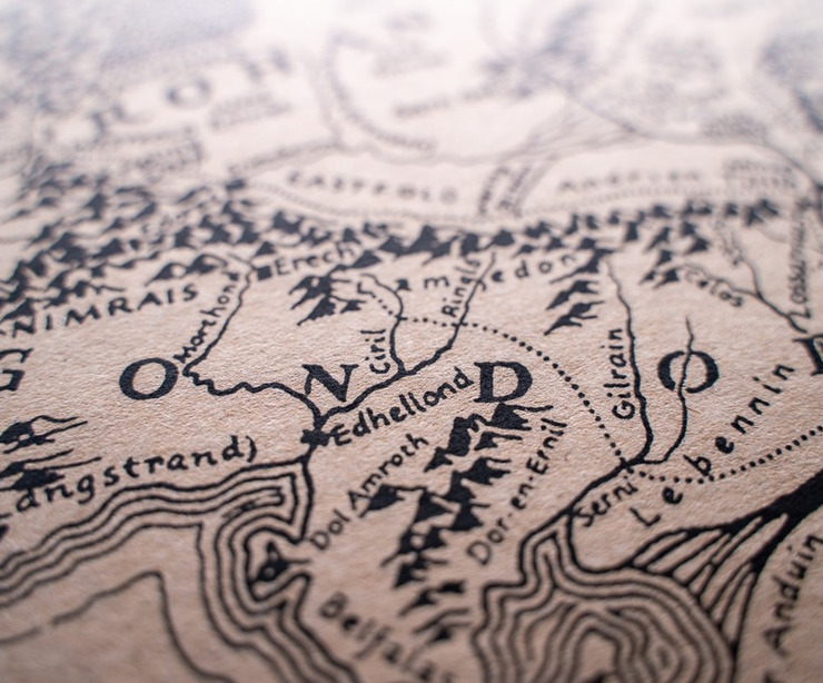 Map of Middle Earth, showing Gondor.